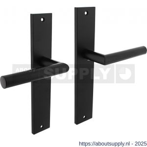 Intersteel Living 1743 deurkruk Bastian op schild rechthoekig 245x45 mm blind zwart - S26010287 - afbeelding 1