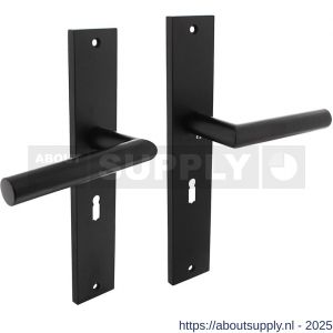 Intersteel Living 1743 deurkruk Bastian op schild rechthoekig 245x45 mm sleutelgat 56 mm zwart - S26010289 - afbeelding 1