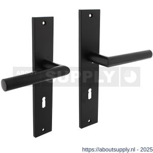 Intersteel 1743 deurkruk Bastian op schild rechthoekig 245x45 mm sleutelgat 72 mm zwart - S26010290 - afbeelding 1