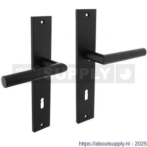 Intersteel 1743 deurkruk Bastian op schild rechthoekig 245x45 mm sleutelgat 78 mm zwart - S26010291 - afbeelding 1