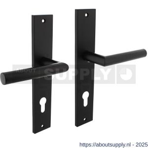 Intersteel 1743 deurkruk Bastian op schild rechthoekig 245x45 mm profielcilindergat 78 mm zwart - S26010294 - afbeelding 1