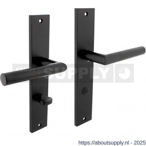 Intersteel 1743 deurkruk Bastian op schild rechthoekig 245x45 mm WC 78/7 mm zwart - S26010298 - afbeelding 1