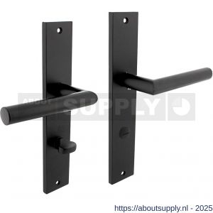 Intersteel 1743 deurkruk Bastian op schild rechthoekig 245x45 mm WC 78/8 mm zwart - S26010299 - afbeelding 1