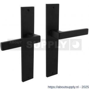 Intersteel Living 1744 deurkruk Hera op schild rechthoekig 245x45 mm blind zwart - S26010300 - afbeelding 1