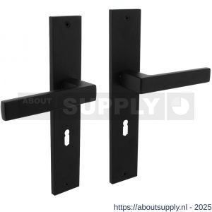 Intersteel Living 1744 deurkruk Hera op schild rechthoekig 245x45 mm sleutelgat 56 mm zwart - S26010302 - afbeelding 1
