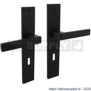 Intersteel 1744 deurkruk Hera op schild rechthoekig 245x45 mm sleutelgat 72 mm zwart - S26010303 - afbeelding 1