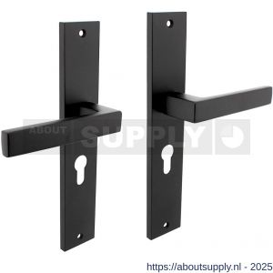 Intersteel Living 1744 deurkruk Hera op schild rechthoekig 245x45 mm profielcilindergat 55 mm zwart - S26010305 - afbeelding 1