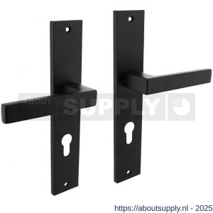 Intersteel Living 1744 deurkruk Hera op schild rechthoekig 245x45 mm profielcilindergat 72 mm zwart - S26010306 - afbeelding 1