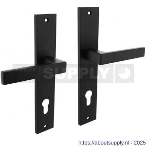 Intersteel 1744 deurkruk Hera op schild rechthoekig 245x45 mm profielcilindergat 78 mm zwart - S26010307 - afbeelding 1