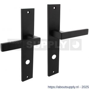 Intersteel 1744 deurkruk Hera op schild rechthoekig 245x45 mm rondcilindergat 78 mm zwart - S26010308 - afbeelding 1