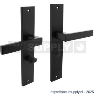 Intersteel Living 1744 deurkruk Hera op schild rechthoekig 245x45 mm WC 63/8 mm zwart - S26010309 - afbeelding 1