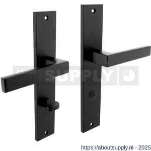 Intersteel 1744 deurkruk Hera op schild rechthoekig 245x45 mm WC 78/7 mm zwart - S26010311 - afbeelding 1