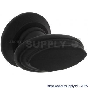 Intersteel Living 1846 knopkruk met freesrand en ronde rozet beukenhout zwart - S26009919 - afbeelding 1