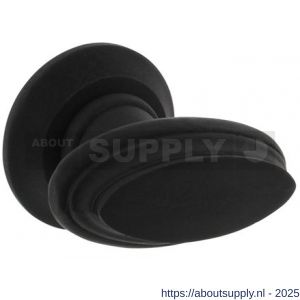 Intersteel 1846 deurkruk gatdeel knopkruk met freesrand en ronde rozet beukenhout zwart - S26010313 - afbeelding 1