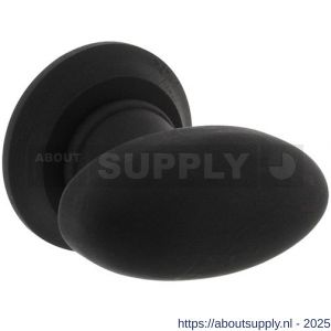 Intersteel Living 1847 knopkruk ovaal glad met ronde rozet beukenhout zwart - S26009921 - afbeelding 1