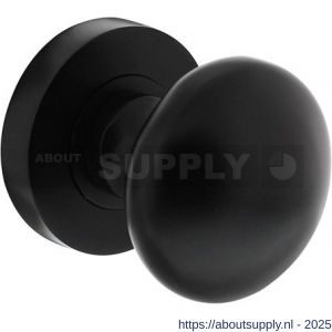 Intersteel Living 2126 knop vast op ronde rozet met nokken en stift mat zwart - S26008260 - afbeelding 1