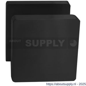Intersteel Living 2126 knop vierkant vast op rozet 55x55x10 mm met nokken en stift zwart - S26009162 - afbeelding 1