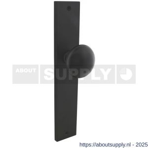Intersteel Living 2128 knopschild rechthoekig 245x45x8 mm met vaste knop Paddenstoel en wisselstift blind zwart - S26010315 - afbeelding 1