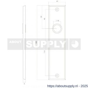 Intersteel 2568 kortschild rechthoekig 181x41x7 mm blind mat zwart - S26006762 - afbeelding 2