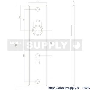Intersteel 2568 kortschild rechthoekig 181x41x7 mm sleutelgat 56 mm zwart - S26006763 - afbeelding 2