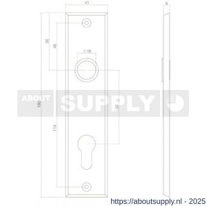 Intersteel 2568 kortschild rechthoekig 181x41x7 mm profielcilindergat 72 mm zwart - S26006766 - afbeelding 2