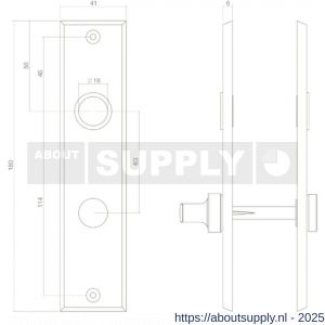 Intersteel 2568 kortschild rechthoekig 181x41x7 mm WC63/8 mm mat zwart - S26006769 - afbeelding 2