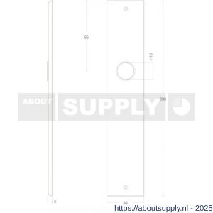 Intersteel 2577 langschild rechthoekig 236x44x6 mm blind mat zwart - S26006771 - afbeelding 2