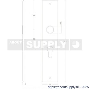 Intersteel 2577 langschild rechthoekig 236x44x6 mm profielcilindergat 55 mm mat zwart - S26006774 - afbeelding 2