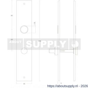 Intersteel 2577 langschild rechthoekig 236x44x6 mm WC63/8 mm mat zwart - S26006779 - afbeelding 2