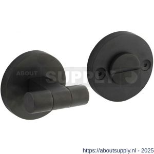 Intersteel 3175 WC-sluiting éénzijdig verdekt diameter 55x8 mm met stift 8x8mm knop op verdekte rozet PVD zwart - S26011391 - afbeelding 1