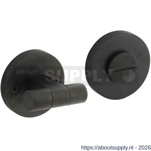 Intersteel 3175 WC-sluiting éénzijdig verdekt diameter 55x8 mm met stift 8x8mm knop op schroefgat rozet PVD zwart - S26011392 - afbeelding 1