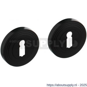 Intersteel Living 3178 sleutelrozetten verdekt met rillen diameter 55x10 mm en nokken zwart - S26011026 - afbeelding 1