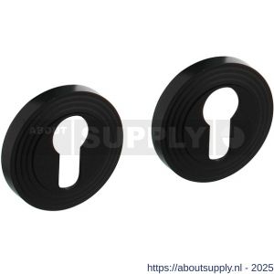 Intersteel Living 3178 cilinderrozetten verdekt met rillen diameter 55x10 mm en nokken zwart - S26011027 - afbeelding 1