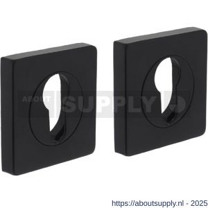 Intersteel Living 3185 cilinderrozetten verdekt 55x55x10 mm met nokken zwart - S26011004 - afbeelding 1