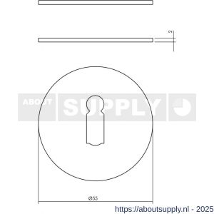 Intersteel Living 3403 sleutelrozetten zelfklevend diameter 55x2 mm structuur zwart - S26011071 - afbeelding 2