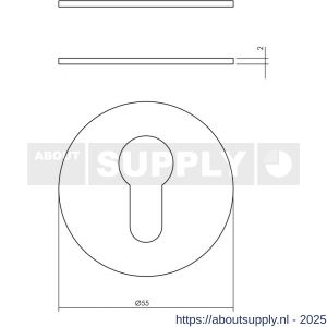Intersteel Living 3403 cilinderrozetten zelfklevend diameter 55x2 mm structuur zwart - S26011072 - afbeelding 2