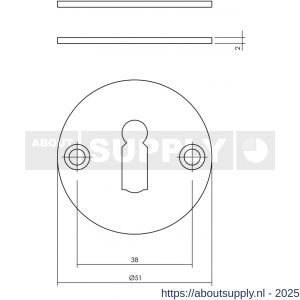 Intersteel Living 3409 sleutelrozetten diameter 51x2 mm structuur zwart - S26011073 - afbeelding 2
