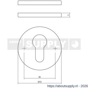 Intersteel Living 3431 cilinderrozetten verdekt diameter 53x5 mm structuur zwart - S26011094 - afbeelding 2