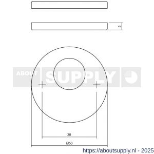 Intersteel 3431 rondcilinderrozetten verdekt diameter 53x5 mm structuur zwart - S26011353 - afbeelding 2