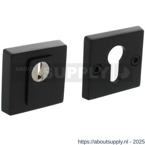 Intersteel Living 3755 SKG3 veiligheidsrozetten vierkant 54x54x12 mm profielcilindergat met kerntrekbeveiliging structuur zwart - S26008287 - afbeelding 1