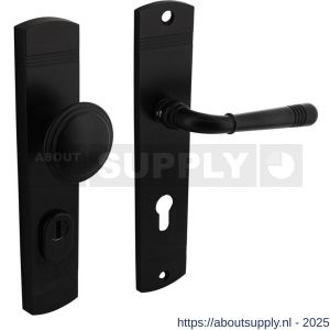 Intersteel Living 3778 voordeurbeslag Helena 239x50 mm knop-kruk profielcilindergat 72 mm met kerntrekbeveiliging zwart - S26010803 - afbeelding 1