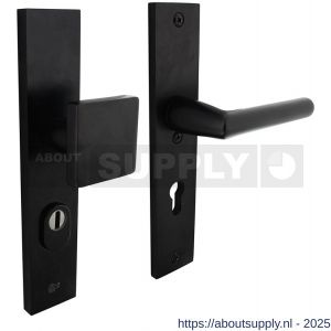 Intersteel Living 3794 SKG3 veiligheidsbeslag rechthoekig 250x50 mm greep-kruk Jura met veerconstructie profielcilindergat 72 mm met kerntrekbeveiliging zwart - S26009695 - afbeelding 1