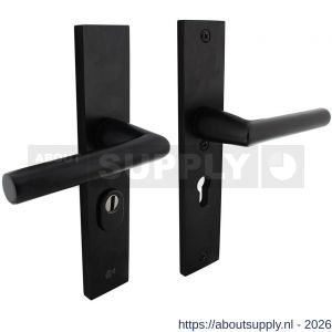 Intersteel Living 3795 SKG3 veiligheidsbeslag rechthoekig 250x50 mm kruk-kruk Jura met veerconstructie profielcilindergat 55 mm met kerntrekbeveiliging zwart - S26009703 - afbeelding 1