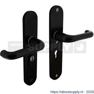 Intersteel Living 3797 SKG3 veiligheidsbeslag ovaal 250x50 mm kruk-kruk Rond met veerconstructie profielcilindergat 55 mm met kerntrekbeveiliging zwart - S26008290 - afbeelding 1