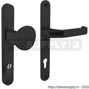 Intersteel Living 3798 SKG3 veiligheidsbeslag ovaal smal 250x35 mm greep-kruk Verkropt met veerconstructie profielcilindergat 92 mm met kerntrekbeveiliging zwart - S26009938 - afbeelding 1