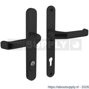 Intersteel Living 3799 SKG3 veiligheidsbeslag ovaal smal 250x35 mm kruk-kruk Verkropt met veerconstructie profielcilindergat 92 mm met kerntrekbeveiliging zwart - S26009939 - afbeelding 1