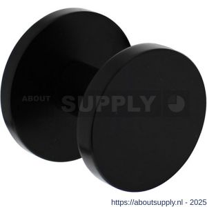 Intersteel Living 3929 voordeurknop plat diameter 55 mm op achterplaat diameter 60 mm éénzijdige montage aluminium zwart - S26008292 - afbeelding 1