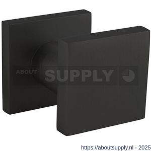 Intersteel Living 3929 voordeurknop vierkant 59x59 mm verkropt op achterplaat 60x60 mm éénzijdige montage aluminium zwart - S26009940 - afbeelding 1