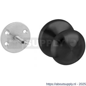 Intersteel Living 3930 voordeurknop Paddenstoel diameter 58 mm op achterplaat diameter 66 mm éénzijdige montage structuur zwart - S26007420 - afbeelding 1