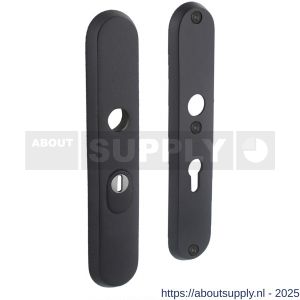 Intersteel 3961 SKG3 veiligheidsschilden ovaal 250x50 mm profielcilindergat 55 mm met kerntrekbeveiliging structuur zwart - S26007030 - afbeelding 1